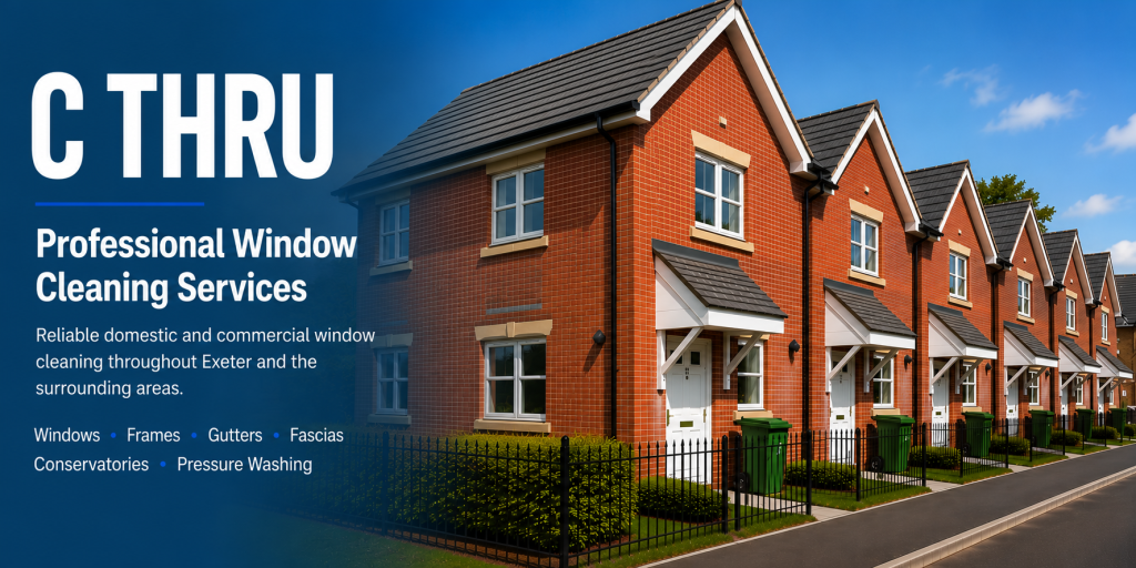 Professional window cleaning services for domestic and commercial properties in Exeter and the surrounding areas.